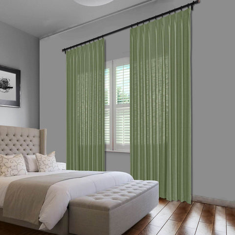 1908 Linen Blend Unlined Breathable & Natural Curtain Pinch Pleat - Cololeaf