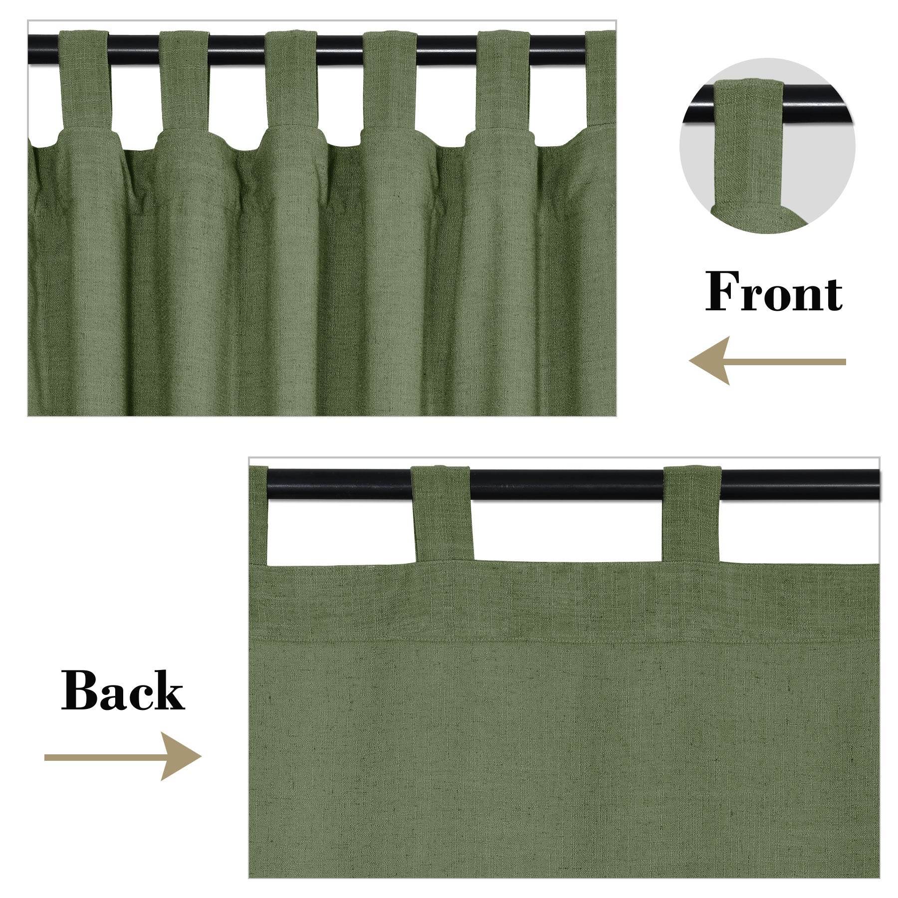 1908 Linen Blend Breathable & Natural Curtain Tab Top - Cololeaf
