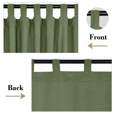 1908 Linen Blend Breathable & Natural Curtain Tab Top - Cololeaf