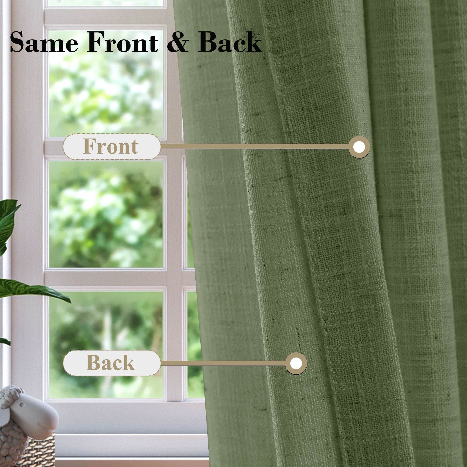 1908 Linen Blend Breathable & Natural Curtain Tab Top - Cololeaf