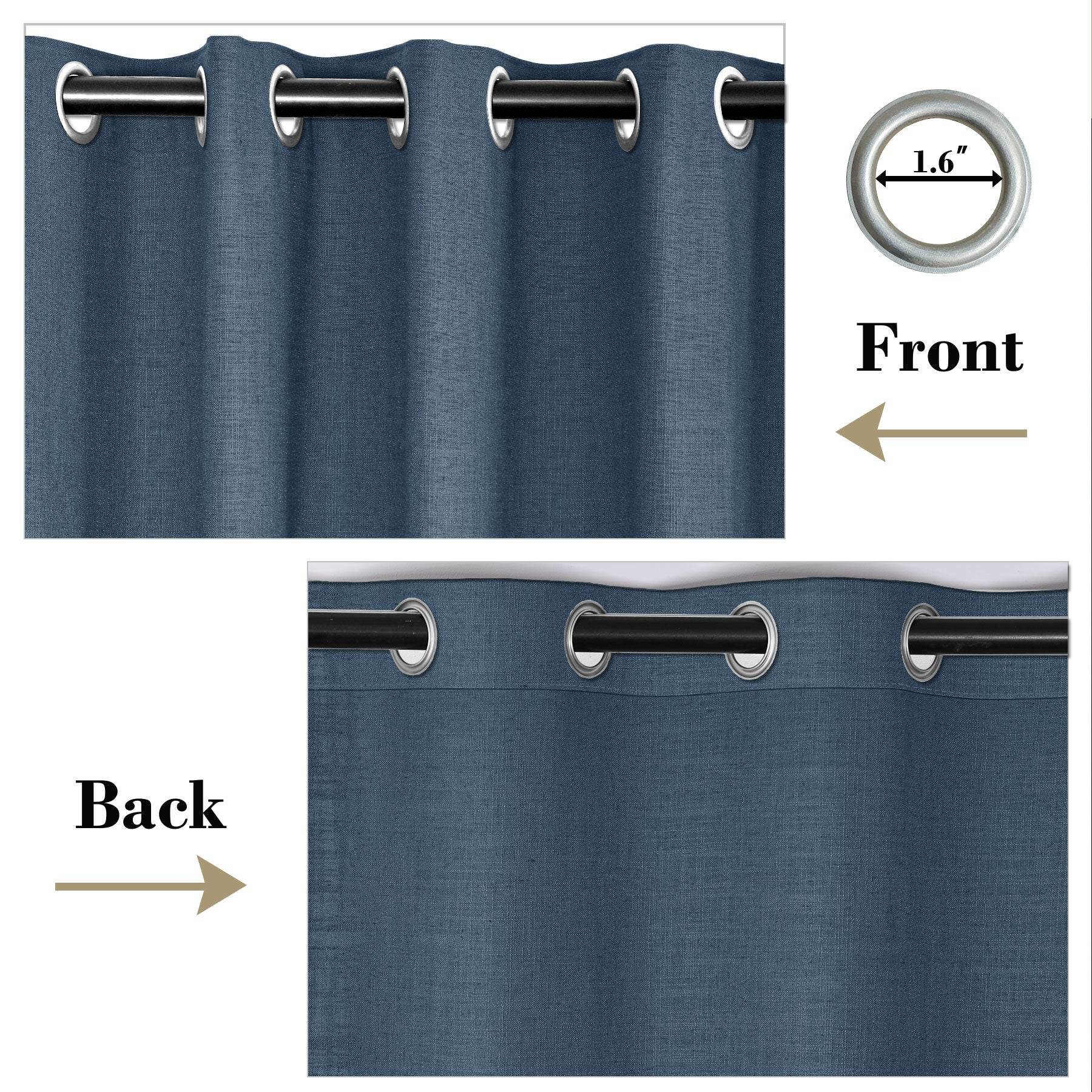 1908 Linen Blend Breathable & Natural Curtain Nickle Grommet - Cololeaf