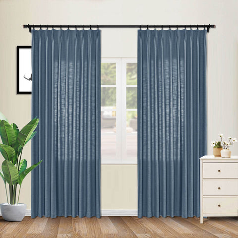 1908 Linen Blend Unlined Breathable & Natural Curtain Pinch Pleat - Cololeaf