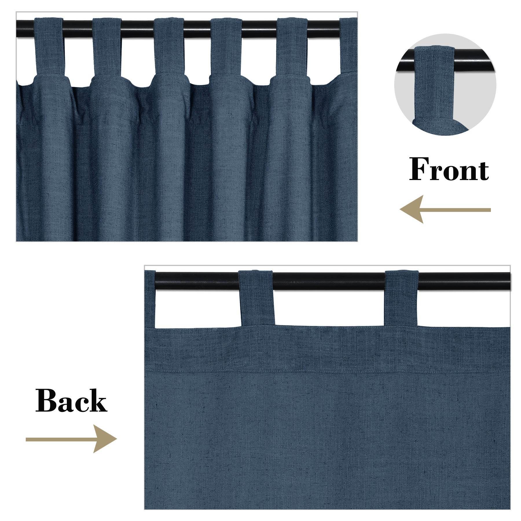 1908 Linen Blend Breathable & Natural Curtain Tab Top - Cololeaf