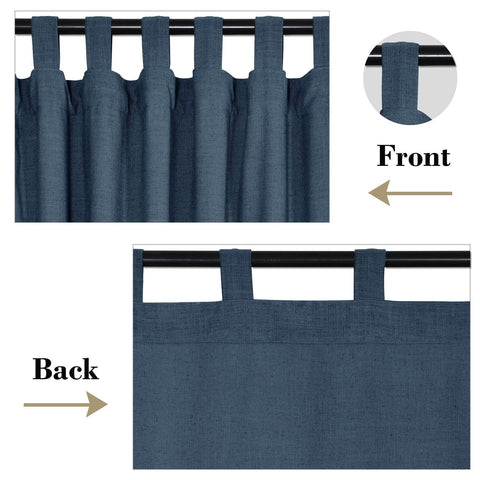 1908 Linen Blend Breathable & Natural Curtain Tab Top - Cololeaf