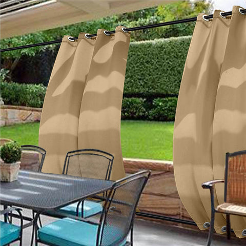 Rose Outdoor Curtains Waterproof Thermal Insulated Blackout Grommets At The Top and Bottom - Cololeaf
