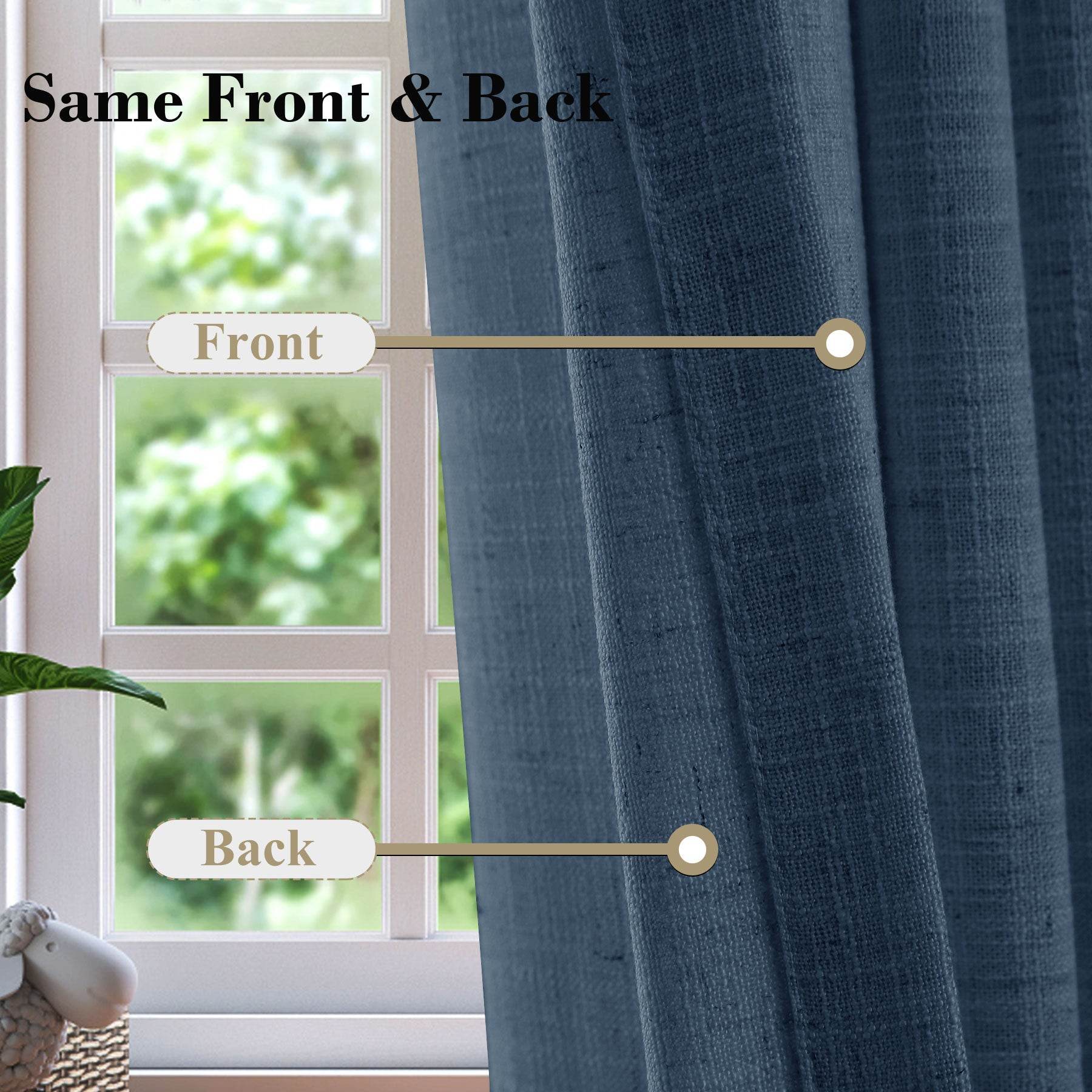 1908 Linen Blend Breathable & Natural Curtain Tab Top - Cololeaf