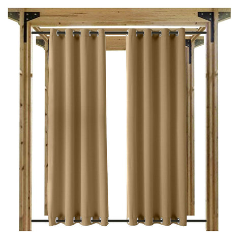 Rose Outdoor Curtains Waterproof Thermal Insulated Blackout Grommets At The Top and Bottom - Cololeaf
