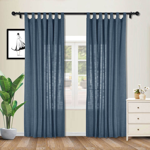 1908 Linen Blend Breathable & Natural Curtain Tab Top - Cololeaf