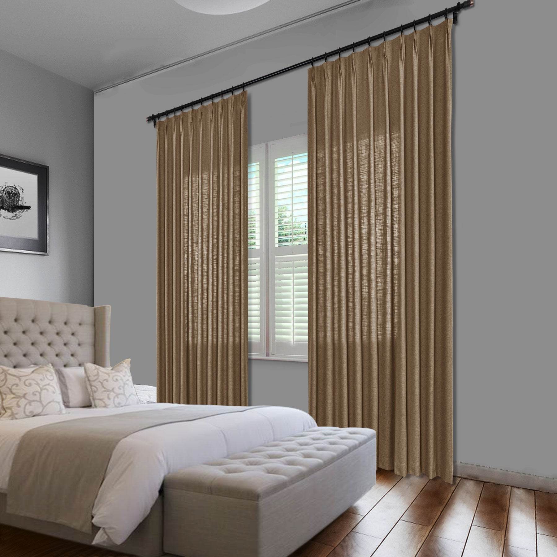 1908 Linen Blend Unlined Breathable & Natural Curtain Pinch Pleat - Cololeaf