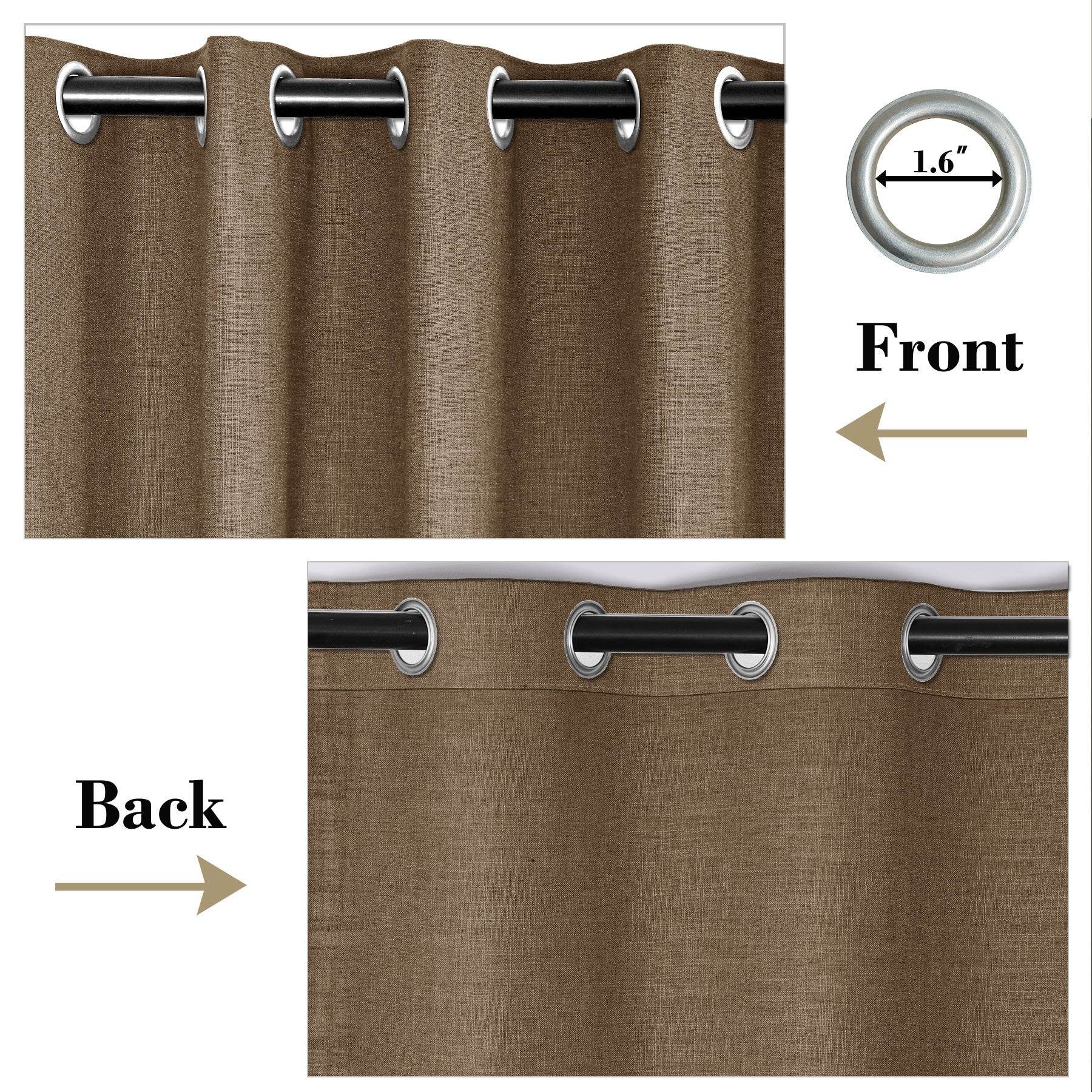 1908 Linen Blend Breathable & Natural Curtain Nickle Grommet - Cololeaf