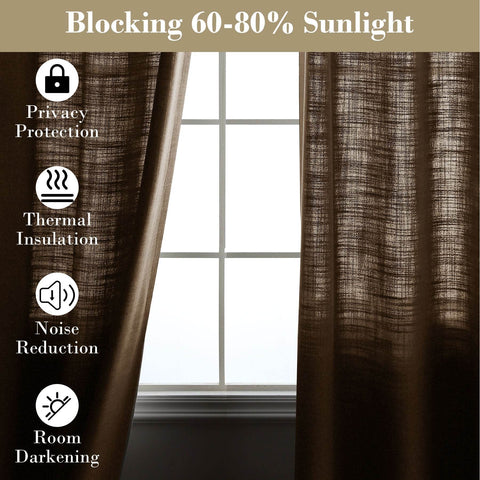 1908 Linen Blend Breathable & Natural Curtain Tab Top - Cololeaf