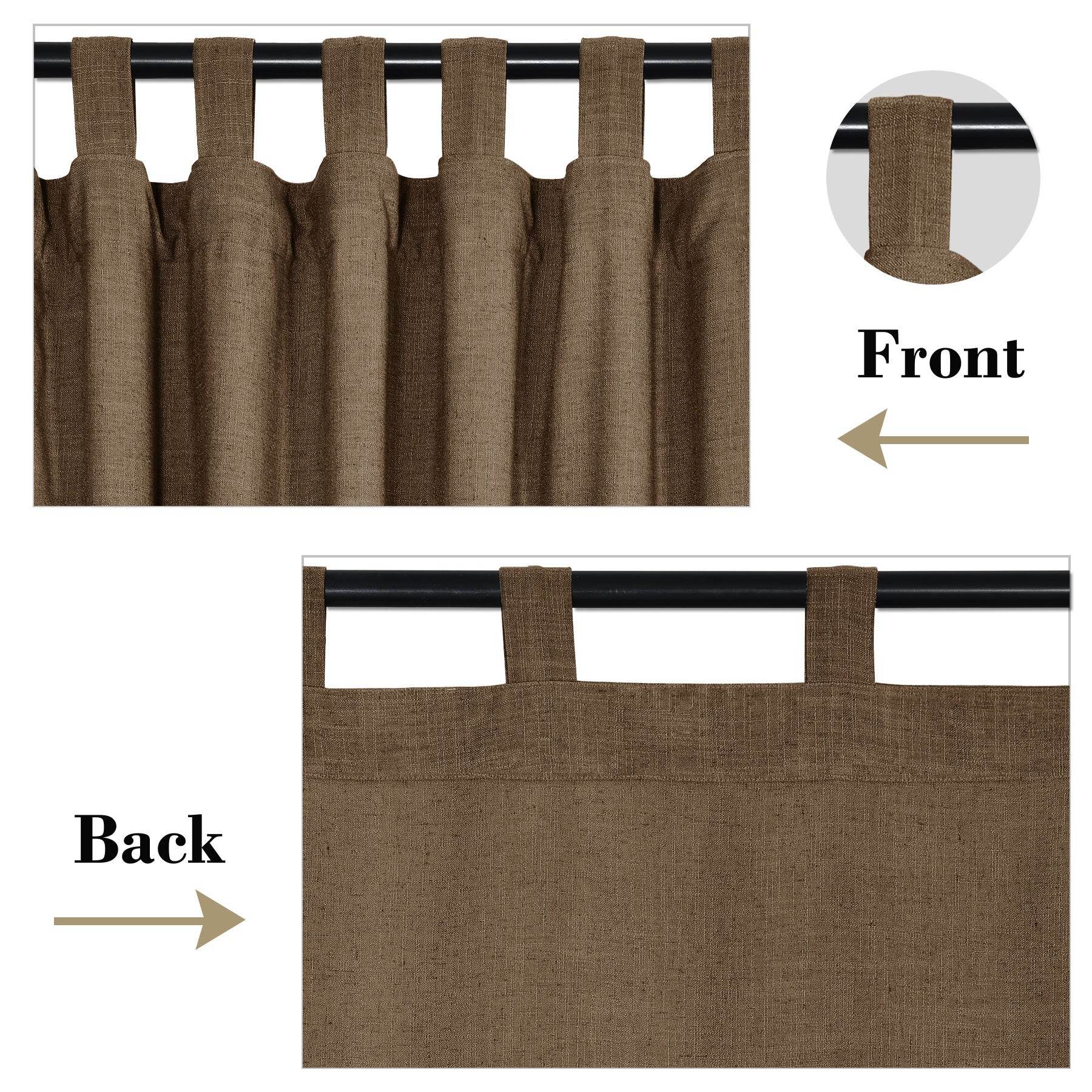 1908 Linen Blend Breathable & Natural Curtain Tab Top - Cololeaf