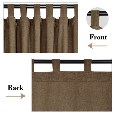 1908 Linen Blend Breathable & Natural Curtain Tab Top - Cololeaf