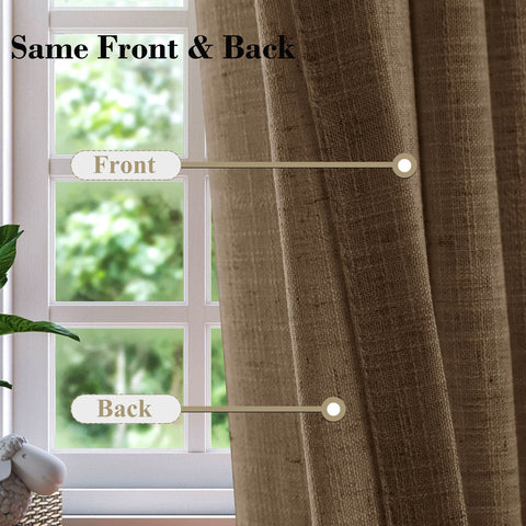 1908 Linen Blend Breathable & Natural Curtain Tab Top - Cololeaf