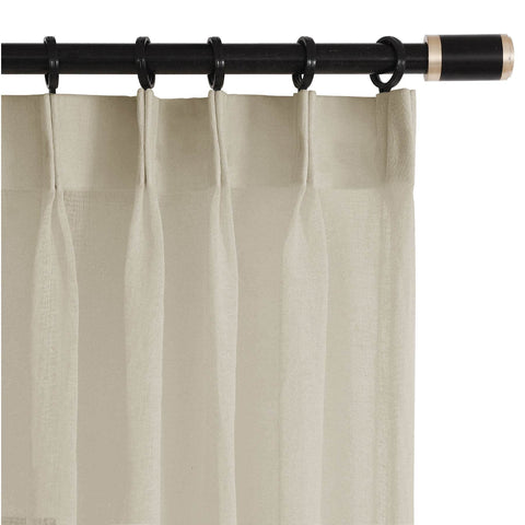B01 Linen Textured Airy Sheer Curtain Pinch Pleat - Cololeaf