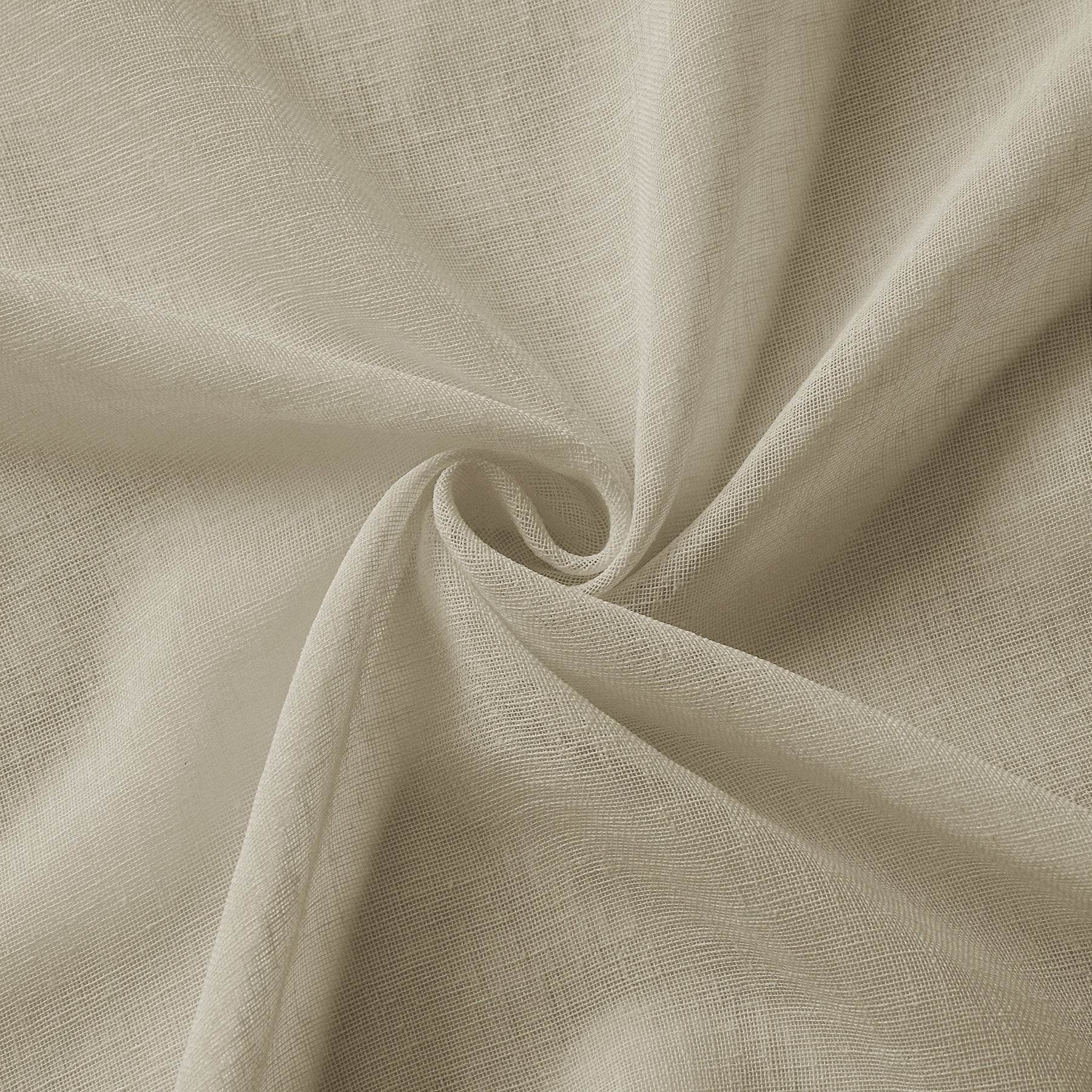 B01 Linen Textured Airy Sheer Curtain Pinch Pleat - Cololeaf