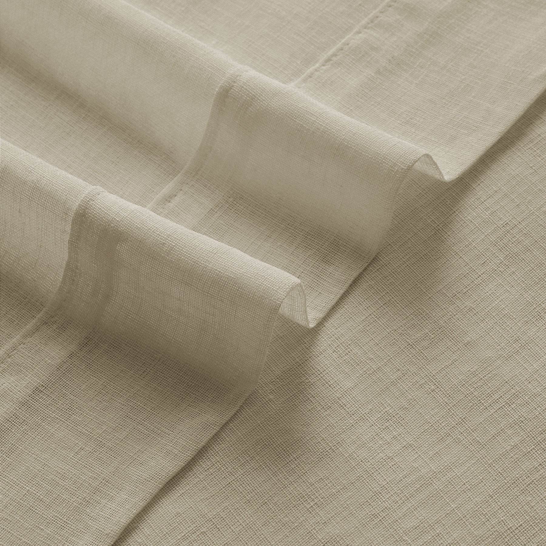B01 Linen Textured Airy Sheer Curtain Pinch Pleat - Cololeaf