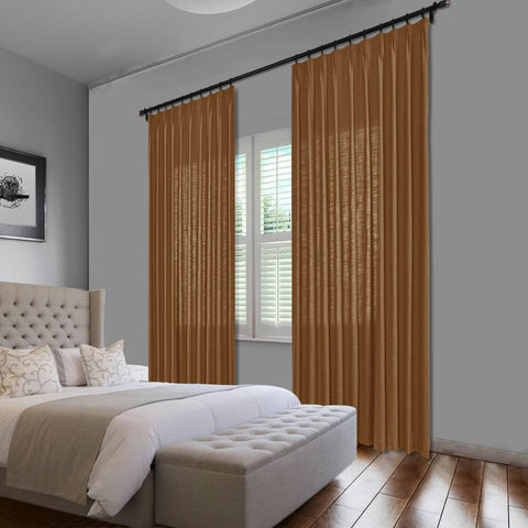1908 Linen Blend Unlined Breathable & Natural Curtain Pinch Pleat - Cololeaf