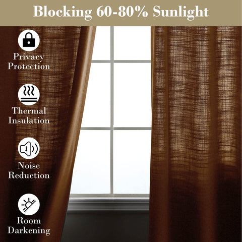 1908 Linen Blend Breathable & Natural Curtain Tab Top - Cololeaf