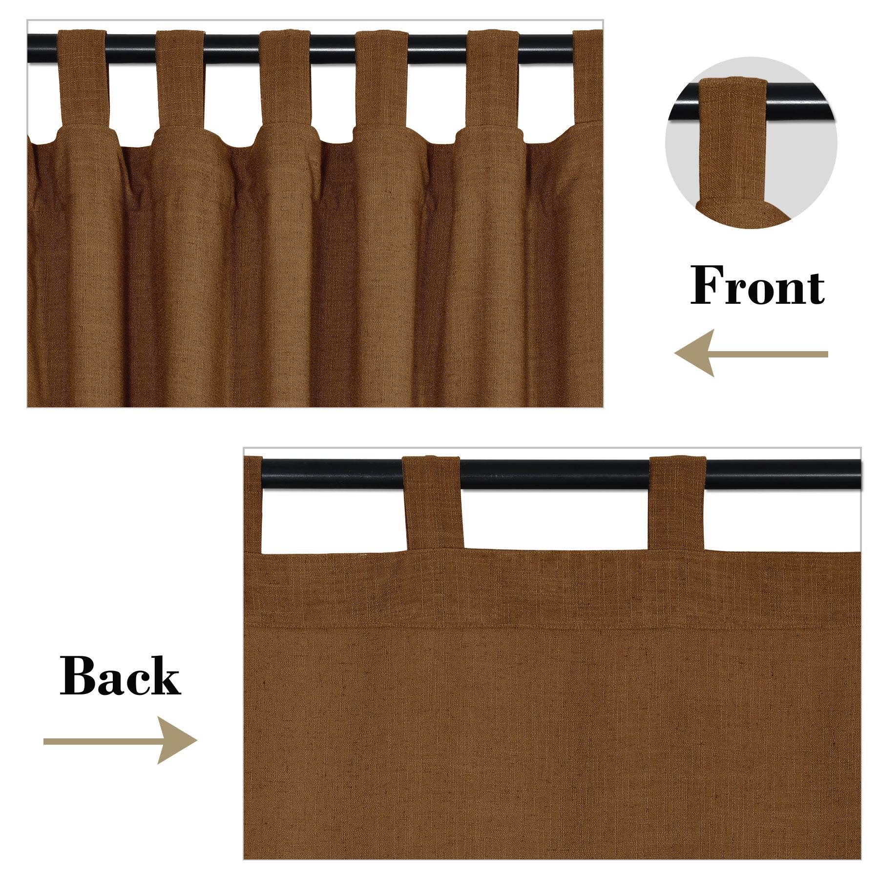 1908 Linen Blend Breathable & Natural Curtain Tab Top - Cololeaf