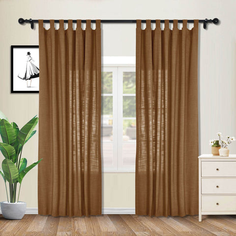 1908 Linen Blend Breathable & Natural Curtain Tab Top - Cololeaf