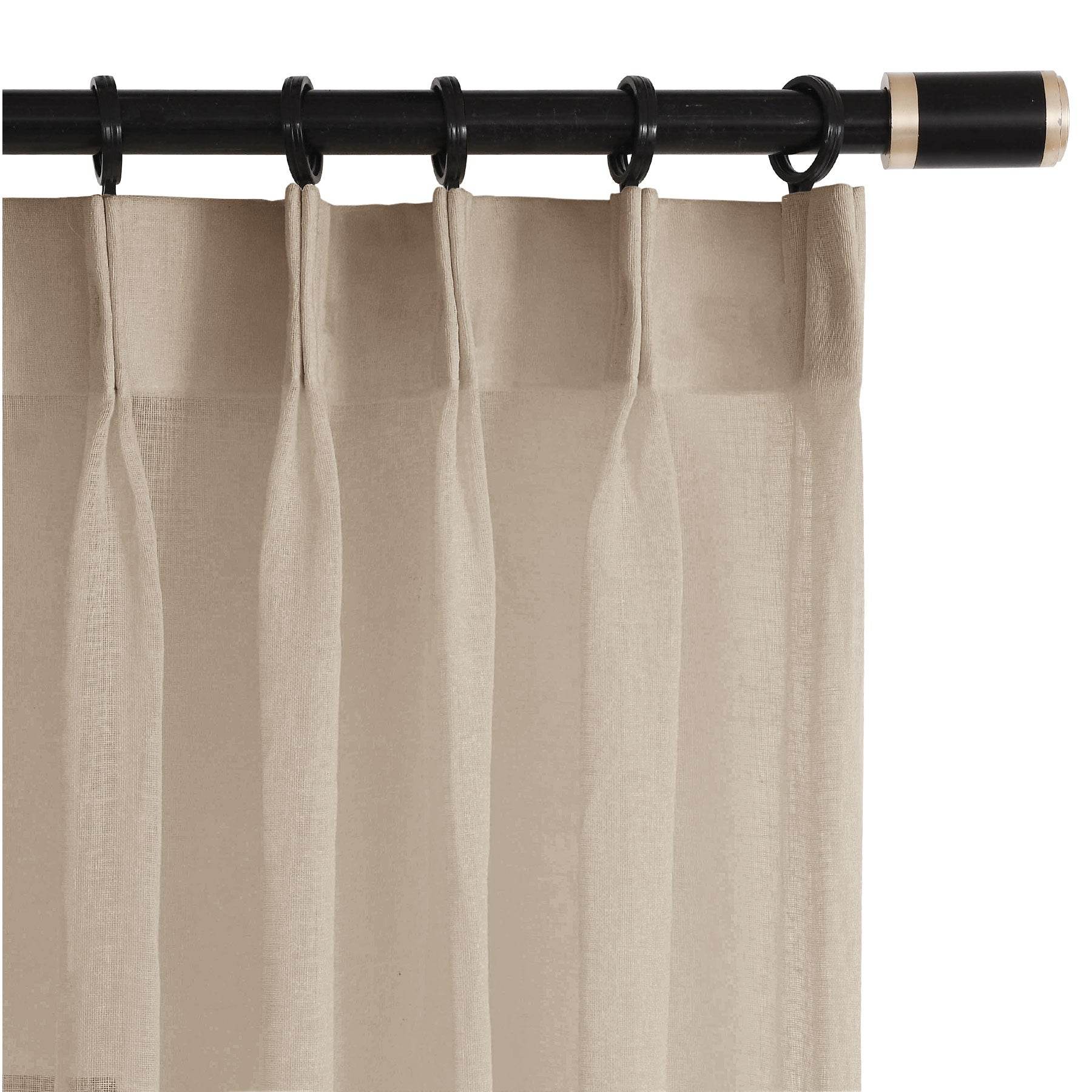B01 Linen Textured Airy Sheer Curtain Pinch Pleat - Cololeaf