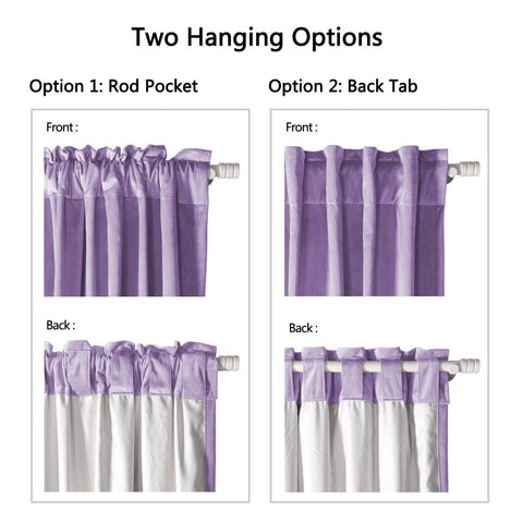 MJ11 Soft Soundproof Luxury Velvet Blackout Drapes Back Tab and Rod Pocket - Cololeaf