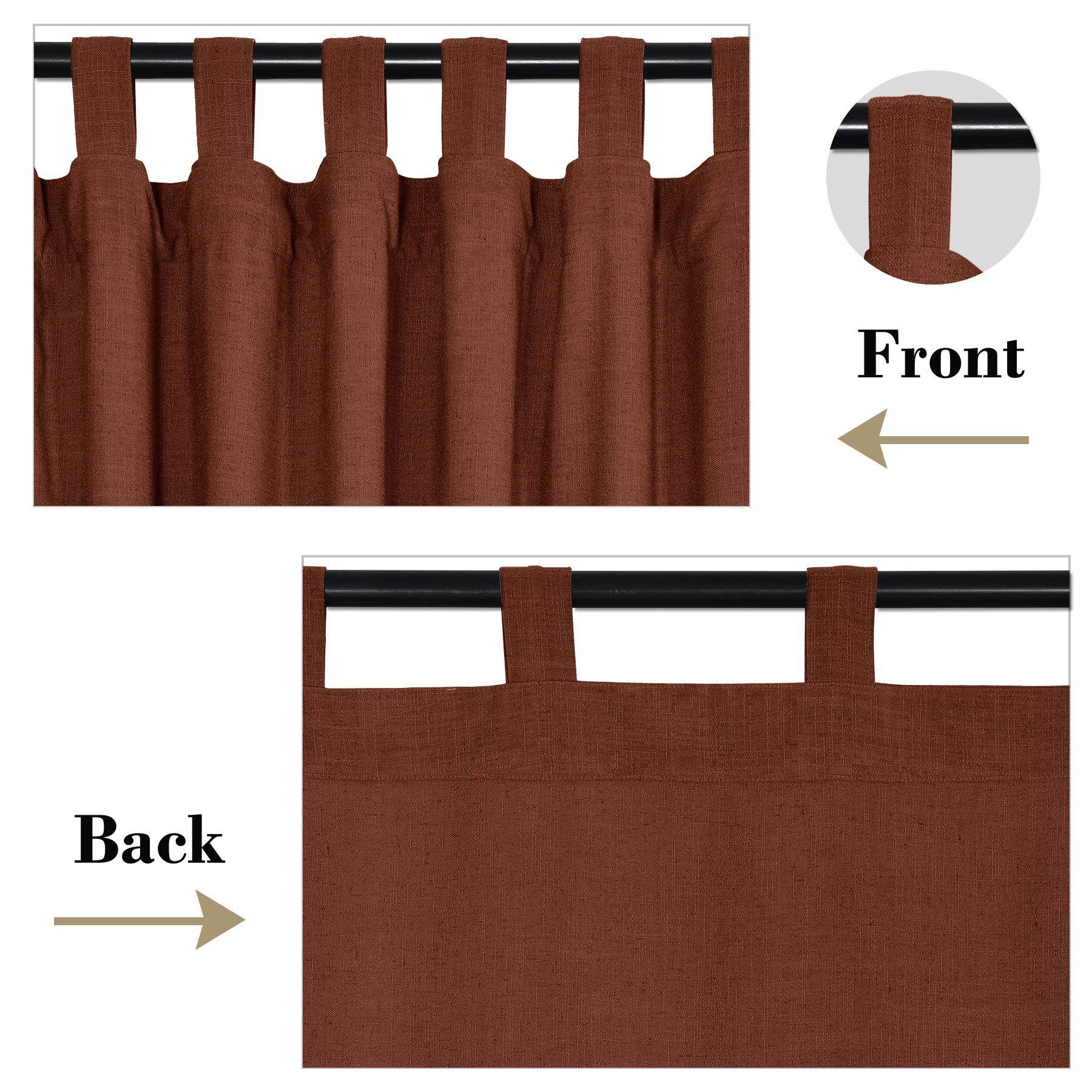 1908 Linen Blend Breathable & Natural Curtain Tab Top - Cololeaf