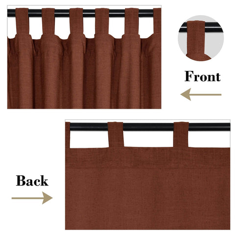 1908 Linen Blend Breathable & Natural Curtain Tab Top - Cololeaf