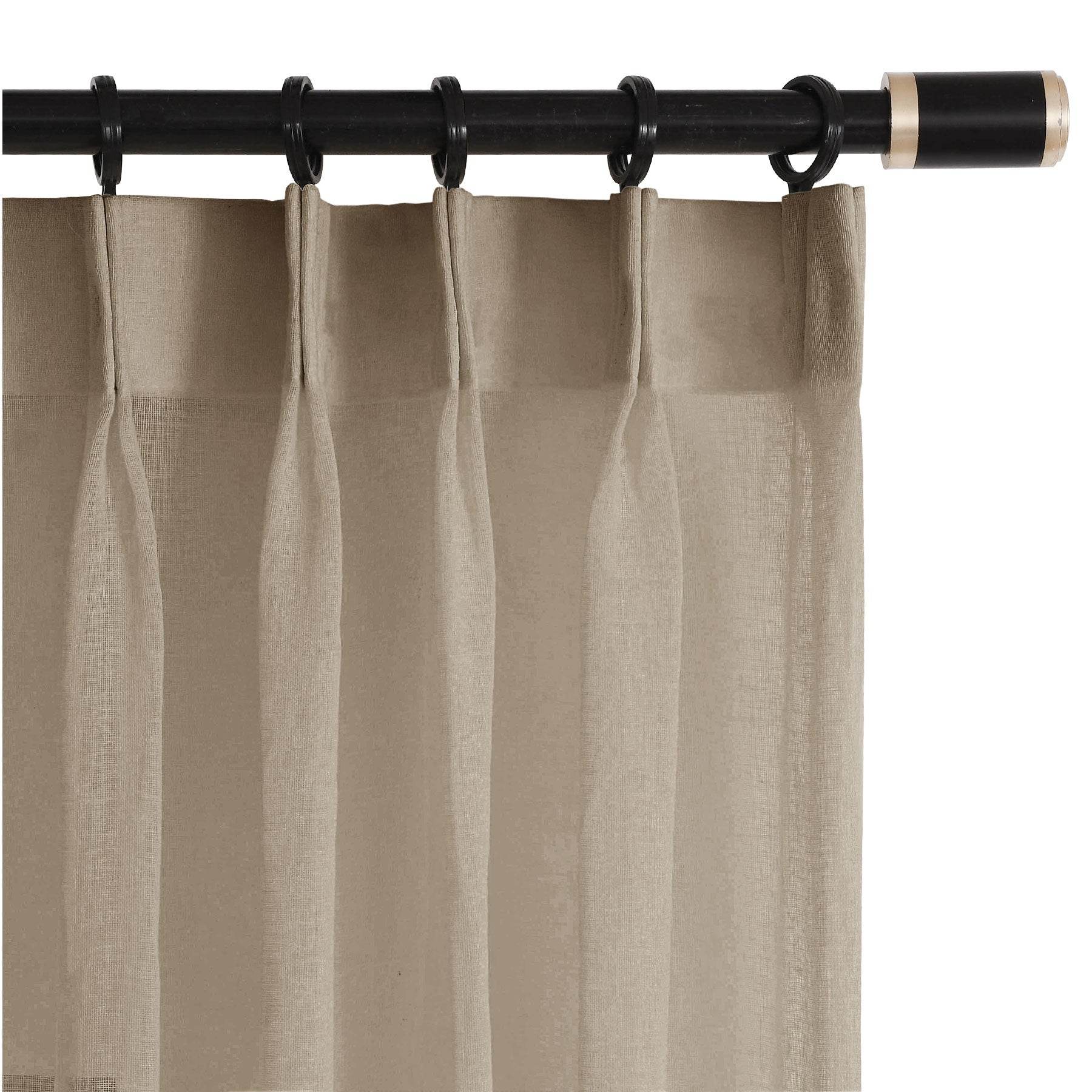 B01 Linen Textured Airy Sheer Curtain Pinch Pleat - Cololeaf