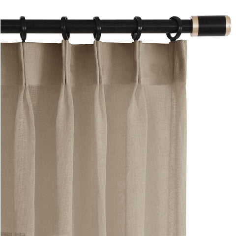 B01 Linen Textured Airy Sheer Curtain Pinch Pleat - Cololeaf