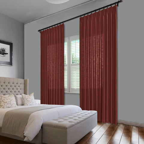 1908 Linen Blend Unlined Breathable & Natural Curtain Pinch Pleat - Cololeaf