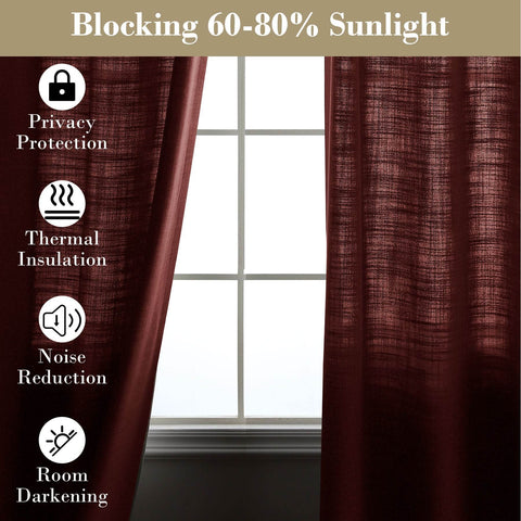 1908 Linen Blend Breathable & Natural Curtain Tab Top - Cololeaf
