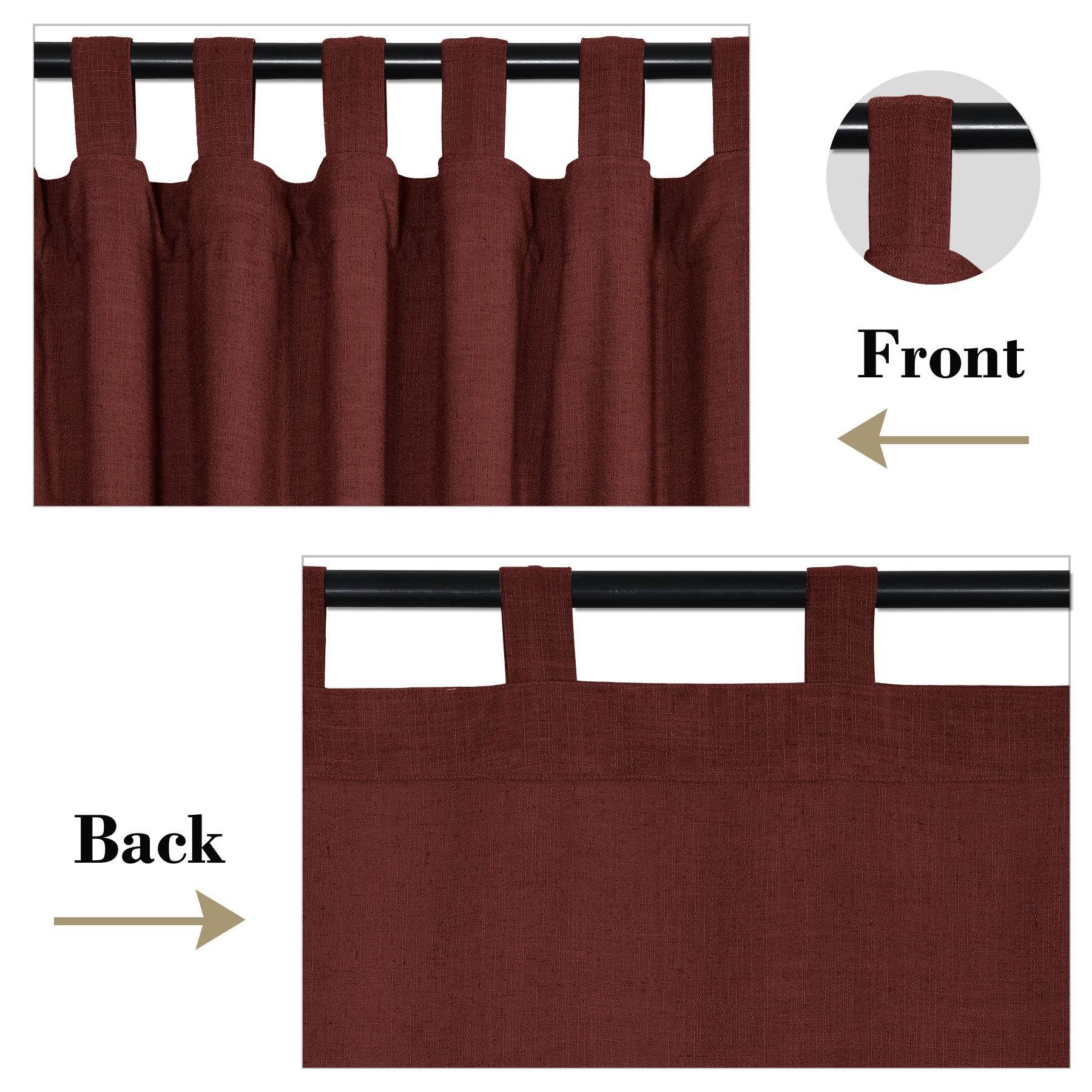 1908 Linen Blend Breathable & Natural Curtain Tab Top - Cololeaf