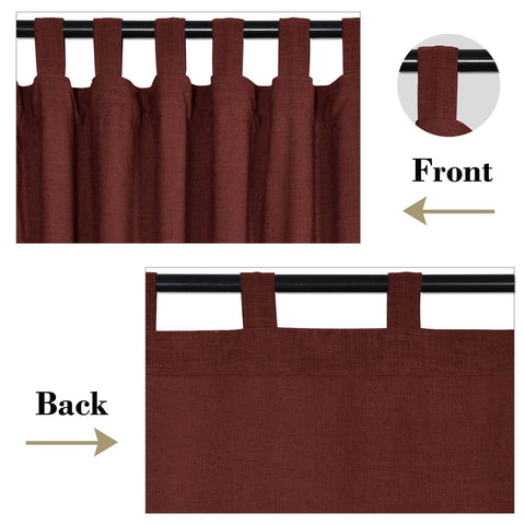 1908 Linen Blend Breathable & Natural Curtain Tab Top - Cololeaf