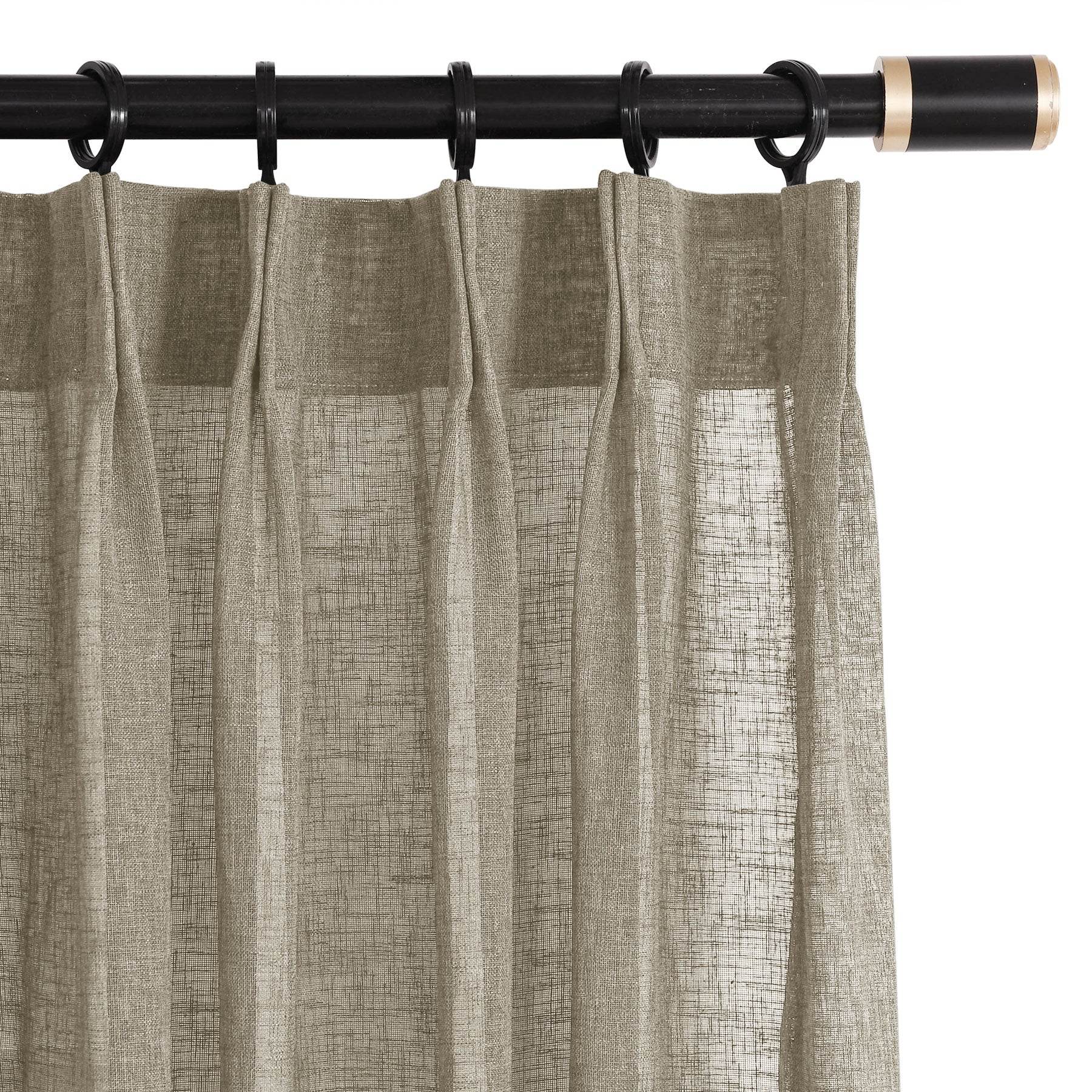 B01 Linen Textured Airy Sheer Curtain Pinch Pleat - Cololeaf