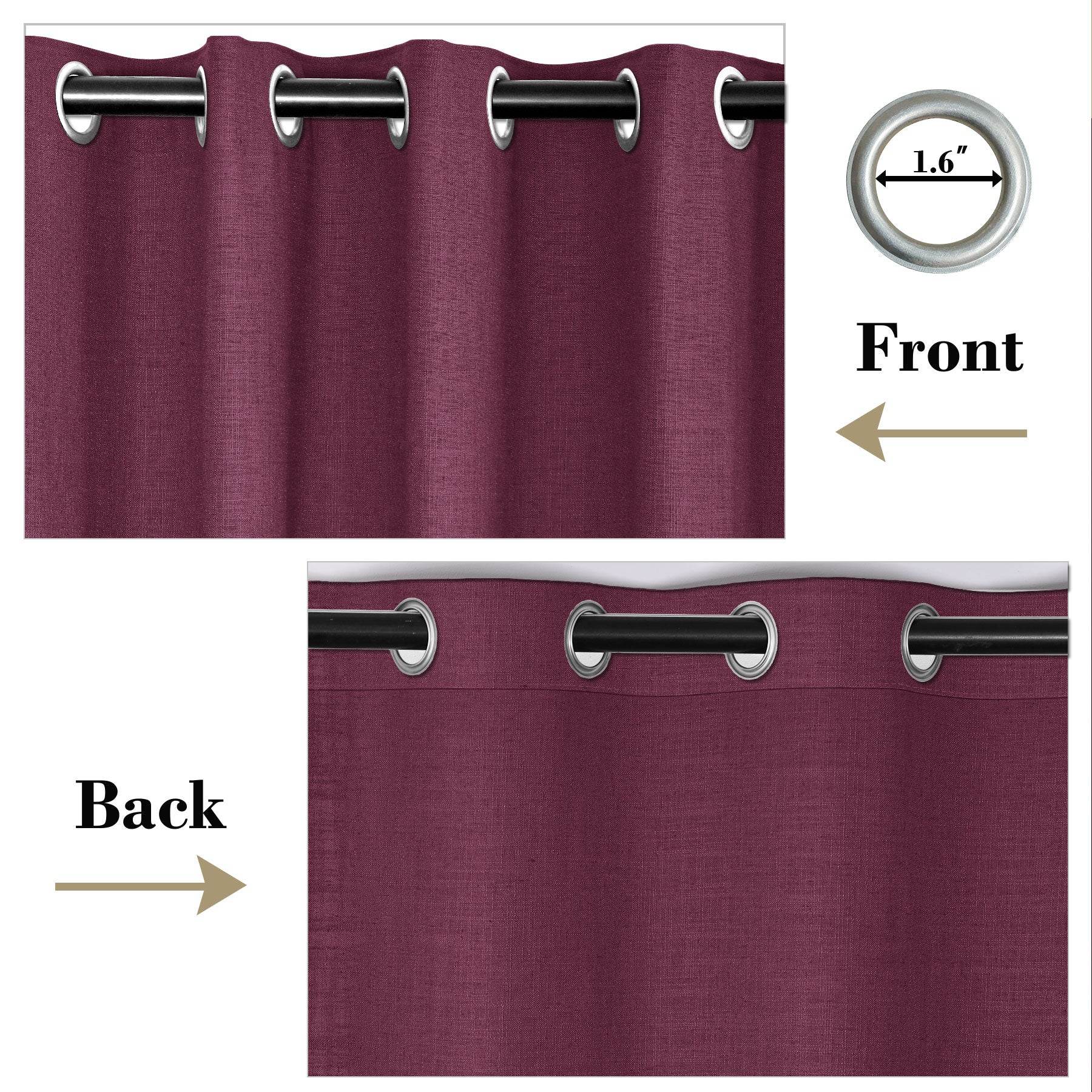 1908 Linen Blend Breathable & Natural Curtain Nickle Grommet - Cololeaf
