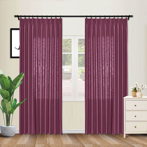 1908 Linen Blend Unlined Breathable & Natural Curtain Pinch Pleat - Cololeaf
