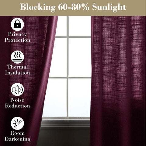 1908 Linen Blend Breathable & Natural Curtain Tab Top - Cololeaf