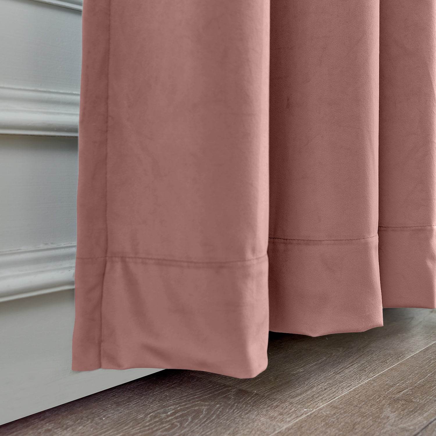 MJ11 Extra Long Soft Velvet Blackout Drapes For Loft Living Room Grommet - Cololeaf