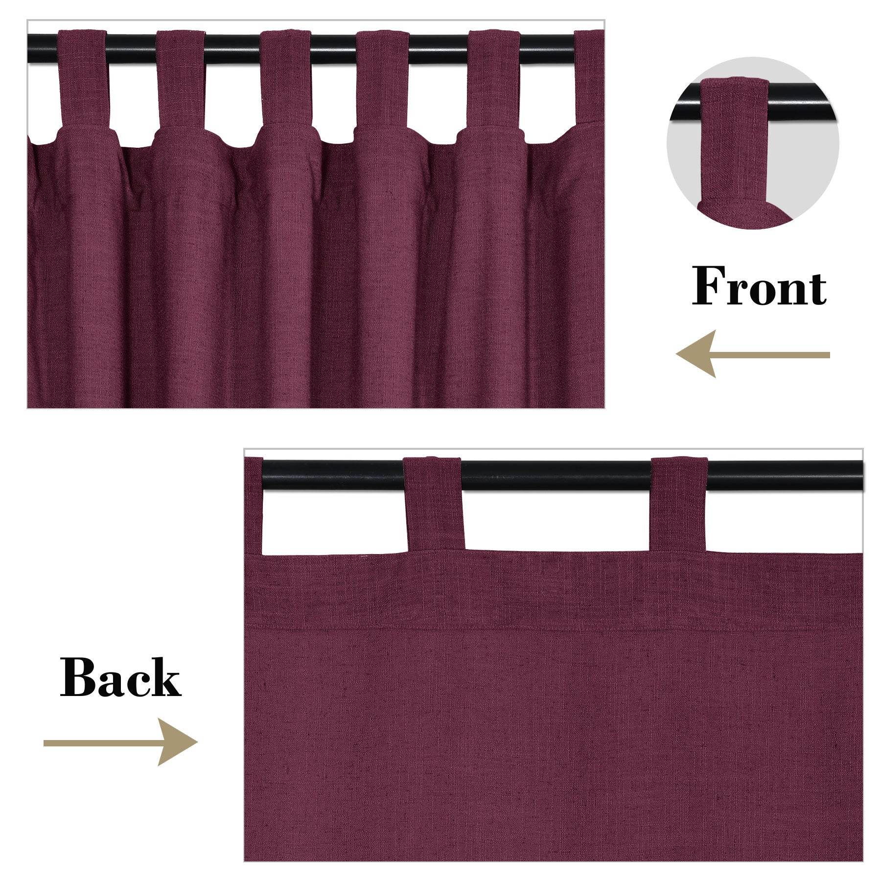 1908 Linen Blend Breathable & Natural Curtain Tab Top - Cololeaf