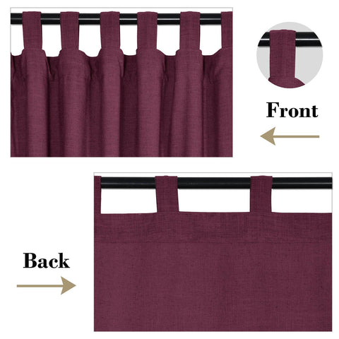 1908 Linen Blend Breathable & Natural Curtain Tab Top - Cololeaf