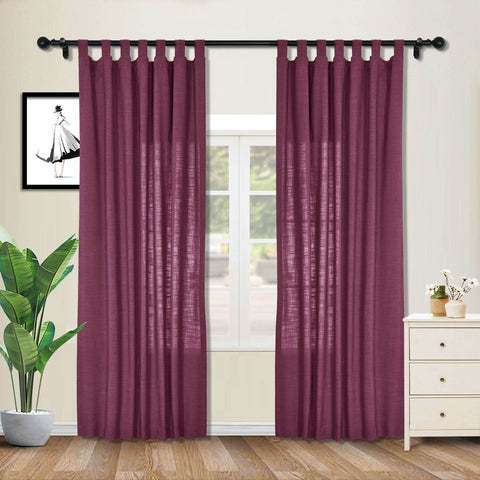 1908 Linen Blend Breathable & Natural Curtain Tab Top - Cololeaf