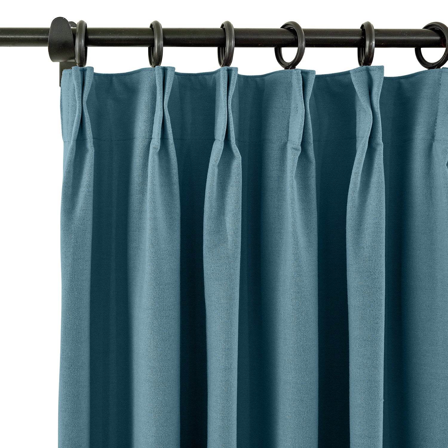 Capri Extra Wide Drape Solid Cotton Heavyweight Curtain Blackout Pinch Pleat - Cololeaf