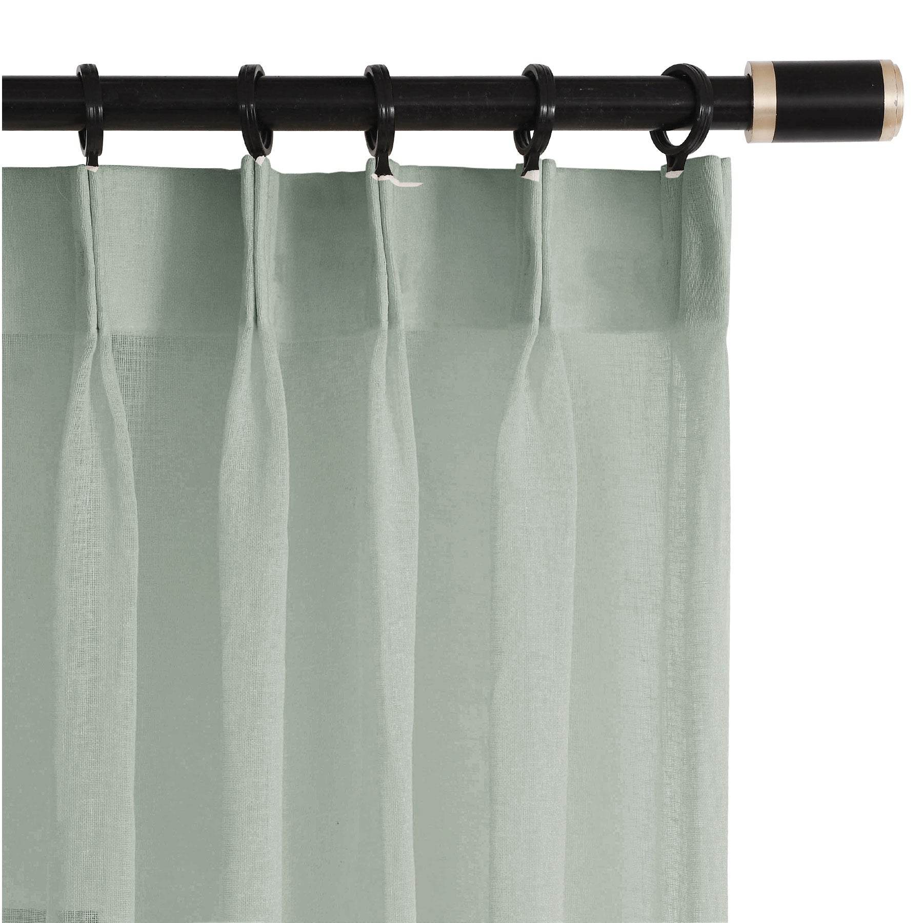 B01 Linen Textured Airy Sheer Curtain Pinch Pleat - Cololeaf