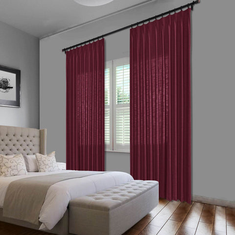 1908 Linen Blend Unlined Breathable & Natural Curtain Pinch Pleat - Cololeaf