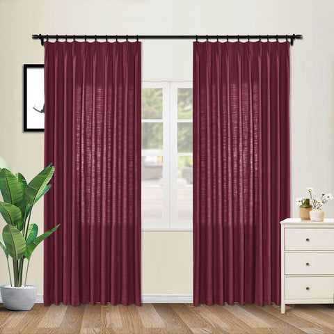 1908 Linen Blend Unlined Breathable & Natural Curtain Pinch Pleat - Cololeaf