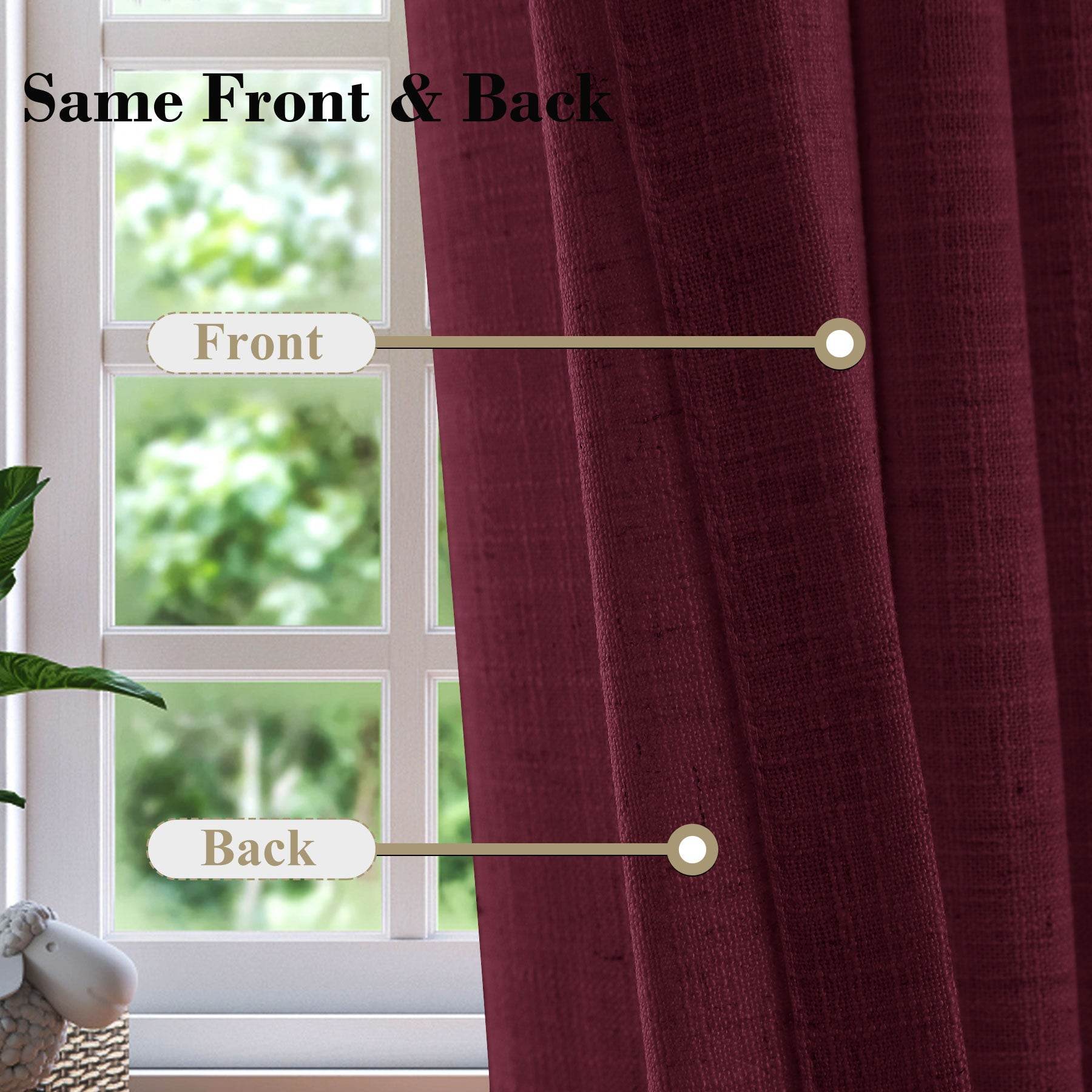 1908 Linen Blend Breathable & Natural Curtain Tab Top - Cololeaf