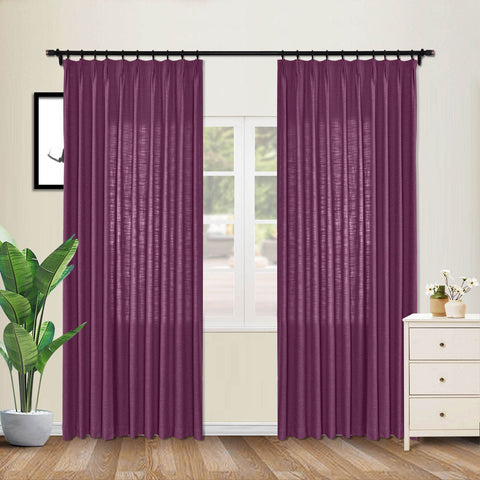 1908 Linen Blend Unlined Breathable & Natural Curtain Pinch Pleat - Cololeaf