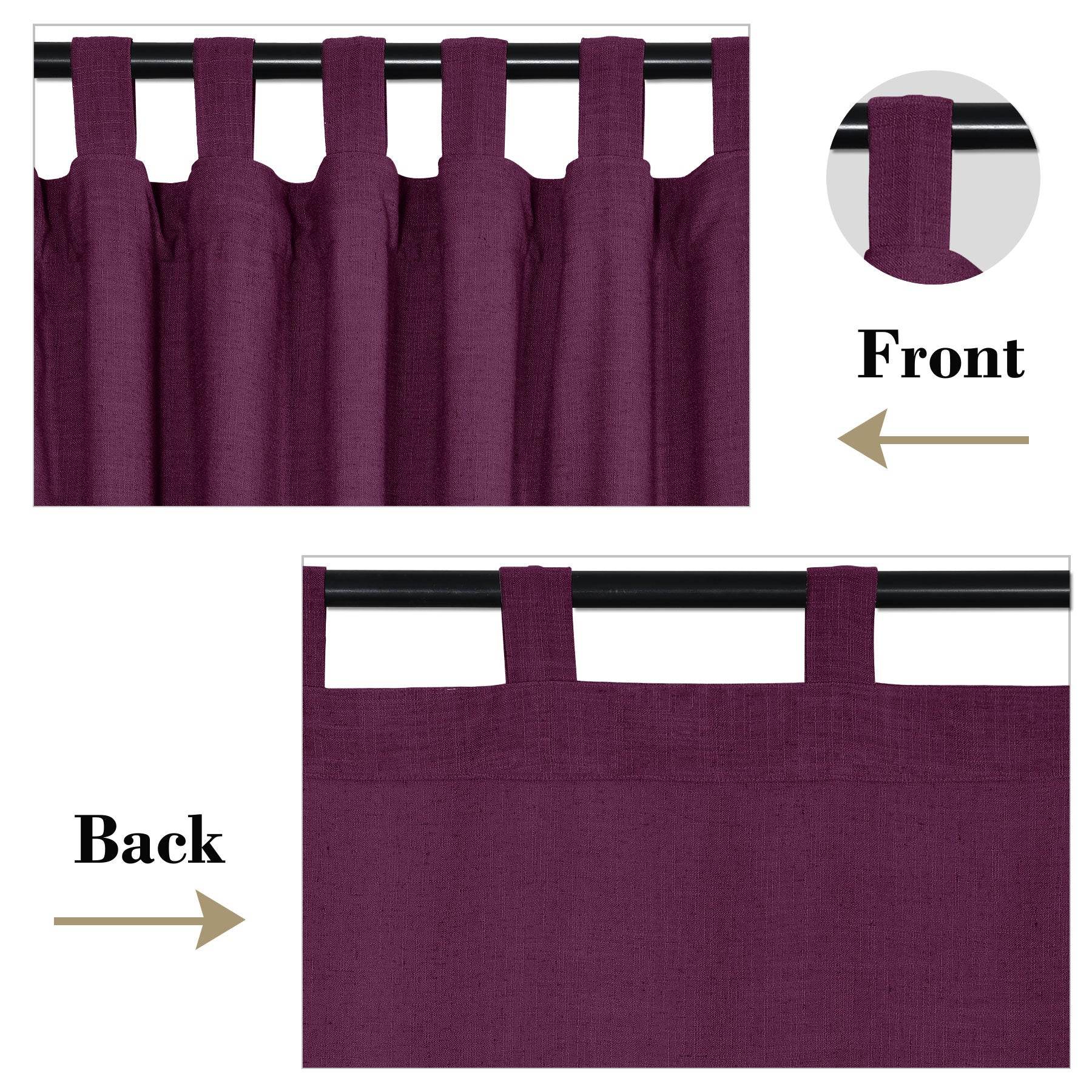 1908 Linen Blend Breathable & Natural Curtain Tab Top - Cololeaf